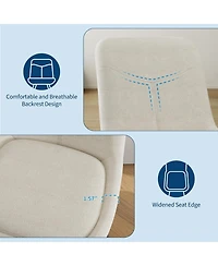 homfan Set of 4 Chenille Bar Stools – 25" Counter Height with Footrest and Backrest, Metal Legs for Kitchen Island and Counter