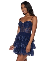 Alex & Sophia Juniors' Embellished Short Fit Flare Dress