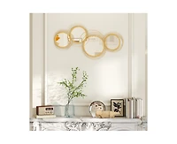 Busdays 42.25 Inch Circle Mirror Modern Metal Wall Art for Living Room Bedroom Dining Room