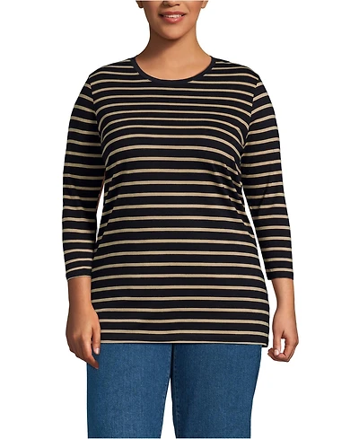 Lands' End Plus 3/4 Sleeve Cotton Supima Tunic