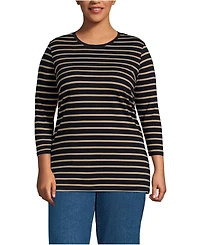 Lands' End Plus 3/4 Sleeve Cotton Supima Tunic