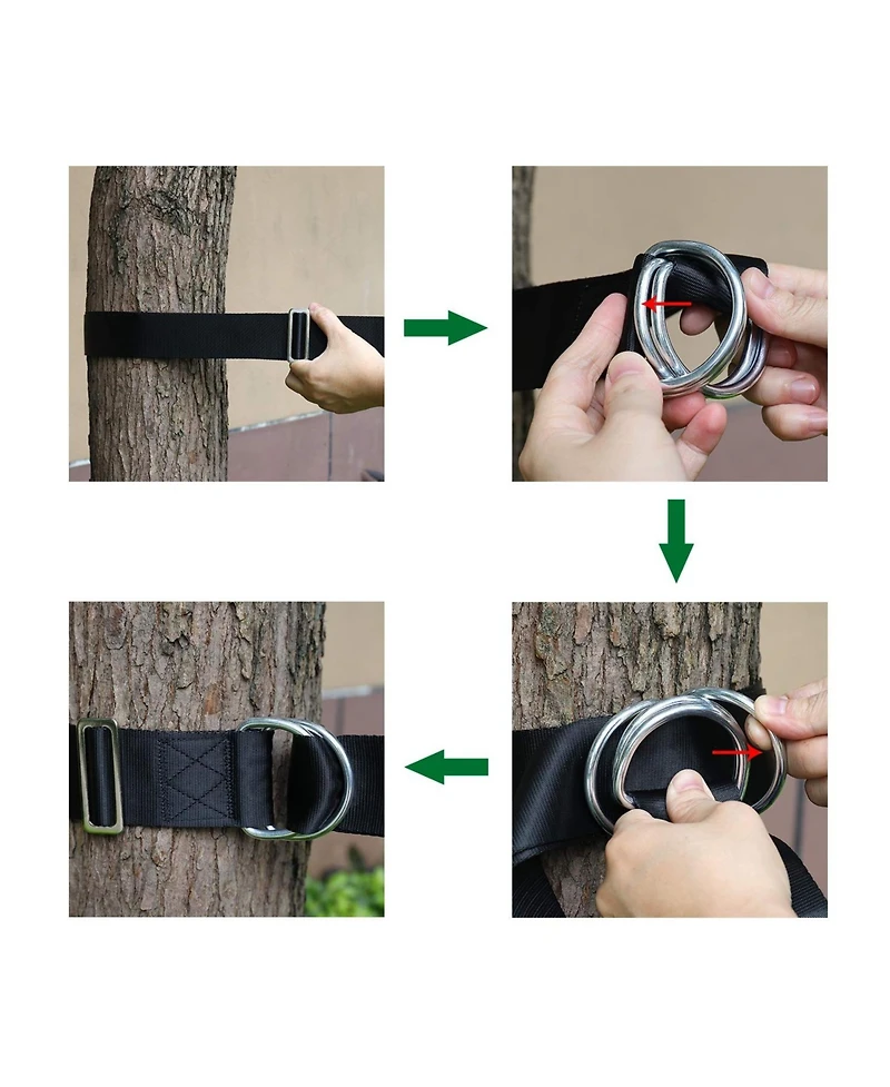 Piscifun Camping Hammock Tree Straps Swing Hanging Kit Heavy Duty Carabiners Adjustable Straps