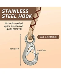 Piscifun Heavy Duty Tree Swing Hammock Hanging Straps With Carabiners 2 Pack