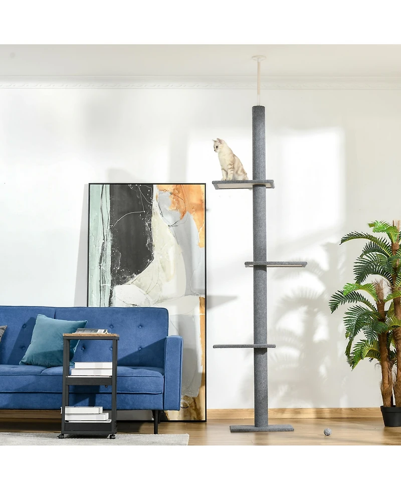 Ruie Floor to Ceiling Cat Tree Climbing Tower with Sisal Scratching Posts