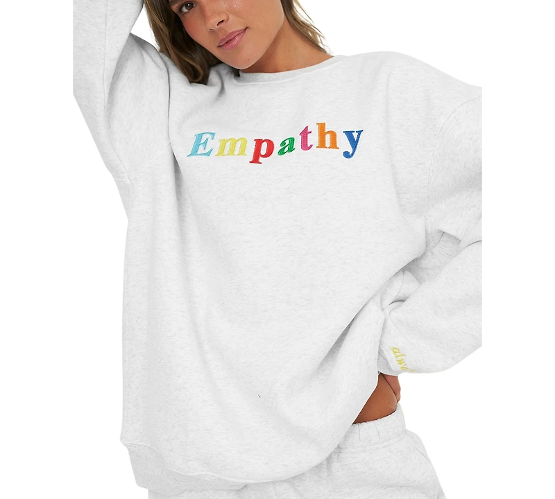 Mayfair Juniors' Classic Crewneck Oversized Graphic Sweatshirt