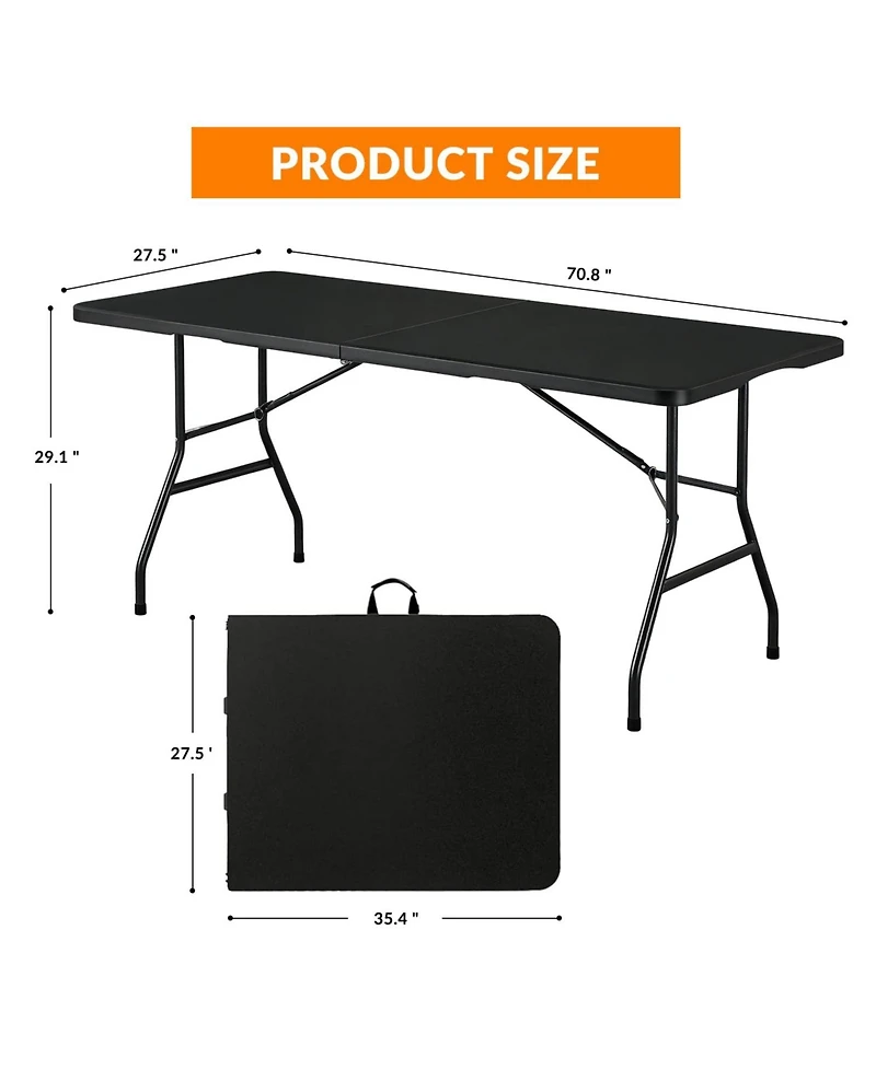 Piscifun Portable Folding Table Indoor Outdoor Picnic Party Camping Square Height Plastic