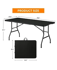 Piscifun Portable Folding Table Indoor Outdoor Picnic Party Camping Square Height Plastic