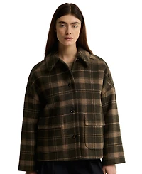 Barbour Women's Myla Check Wool-Blend Lined Coat
