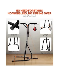 Sevorley 2-in-1 Adjustable Punching Bag and Speed Bag Stand, Steel, Holds 140 lbs