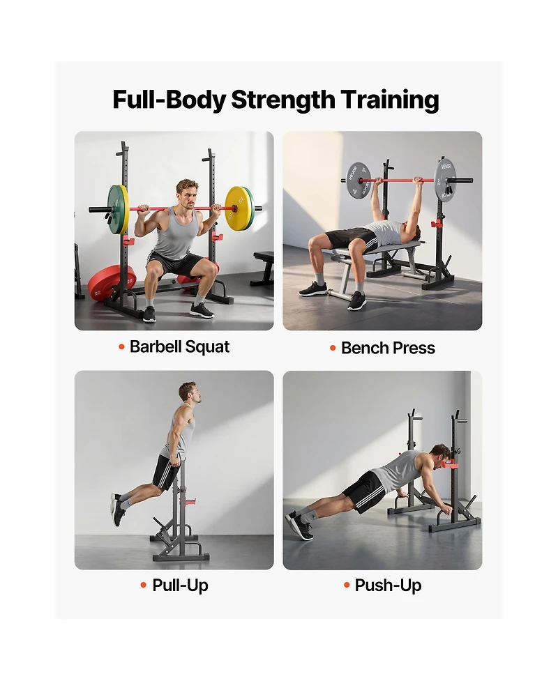 Sevorley Power Cage Squat Rack with J-Hooks, 550 lb Capacity