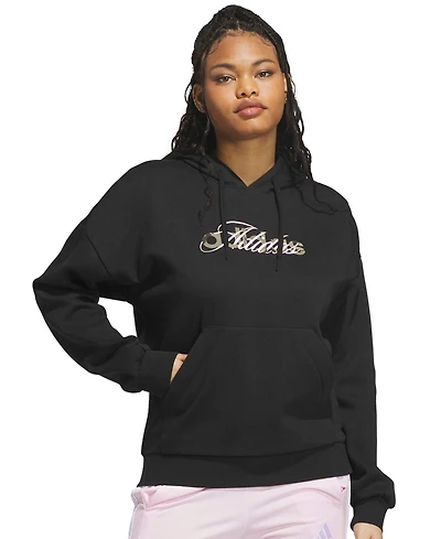 adidas Women's Camo Wordmark Graphic Fleece Hoodie