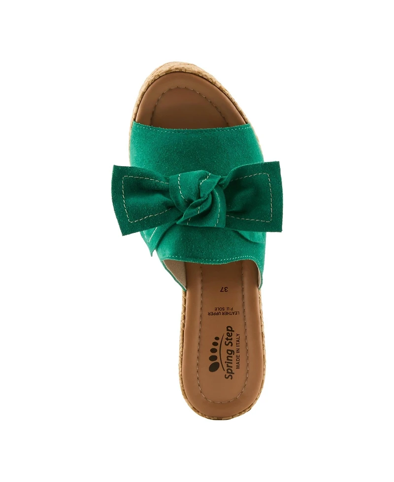 Spring Step Ellyn-Woven Women's Wedge with Suede Upper