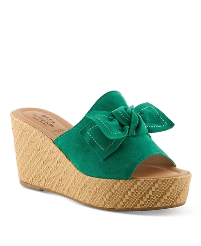Spring Step Ellyn-Woven Women's Wedge with Suede Upper