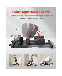 Sevorley Foldable Sissy Squat Machine, Adjustable Deep Squat Bench for Leg and Glute Training, 265 lbs