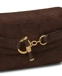 Lauren Ralph Lauren Crocodile Embossed Blaike Mini Leather Crossbody Handbag
