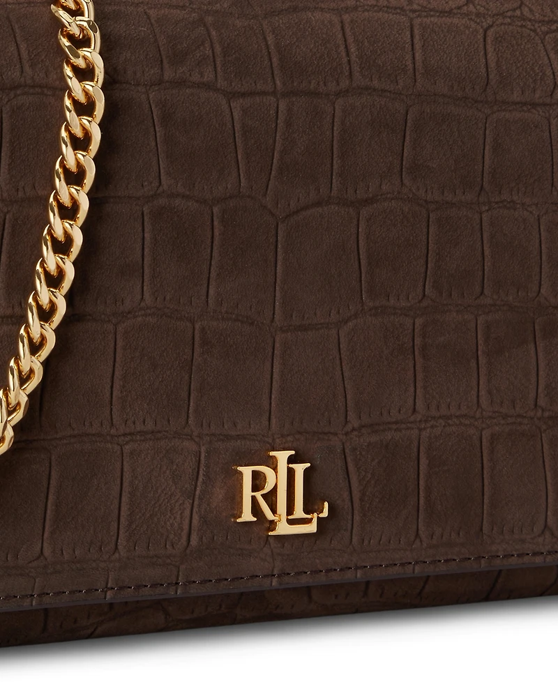 Lauren Ralph Lauren Crocodile-Embossed Medium Adair Ii Leather Crossbody Wallet