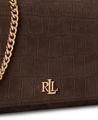Lauren Ralph Lauren Crocodile-Embossed Medium Adair Ii Leather Crossbody Wallet