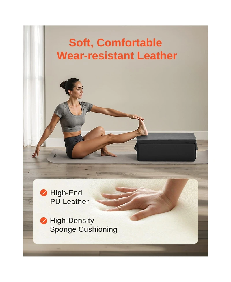 Sevorley Pilates Reformer Sitting Box, 25x17x9 in Padded Exercise Box for Strength and Balance