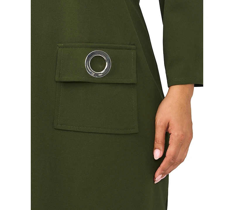 Msk Plus Collared Neck Shift Dress