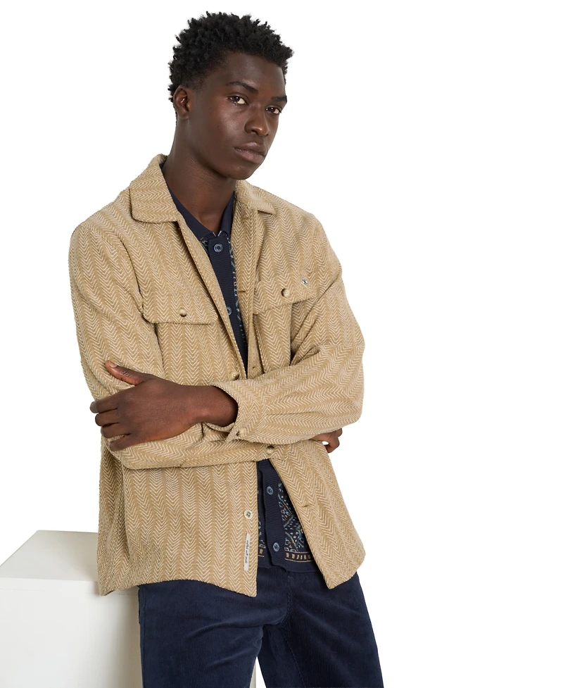 Scotch & Soda Men's Jacquard Relaxed-Fit Short-Sleeve Shirt