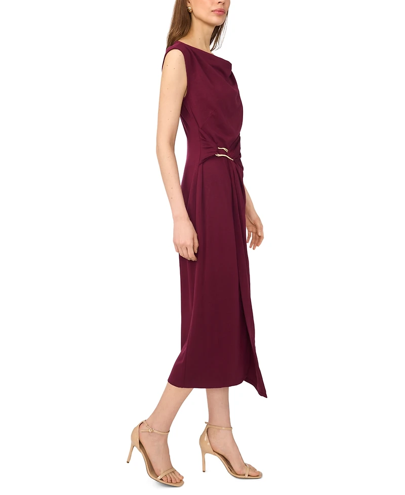 Msk Petite Short-Sleeve Ponte Midi Dress