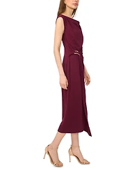 Msk Petite Short-Sleeve Ponte Midi Dress