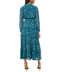 Msk Petite Chiffon Long Sleeves Maxi Dress