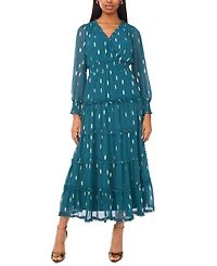 Msk Petite Chiffon Long Sleeves Maxi Dress