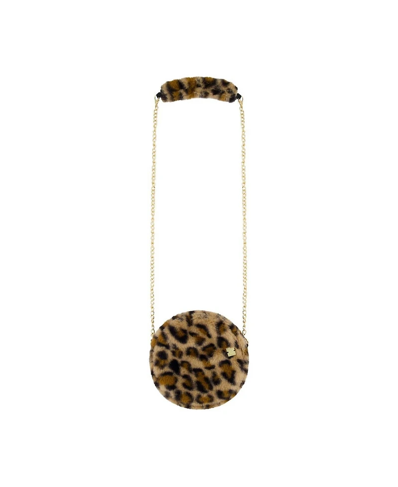 Deux par Deux Little and Big Girl Faux Fur Shoulder Bag Leopard Print