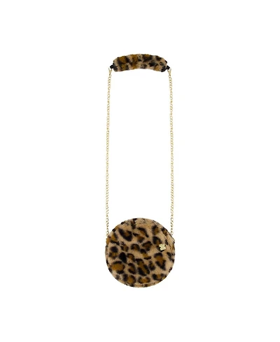 Deux par Deux Little and Big Girl Faux Fur Shoulder Bag Leopard Print