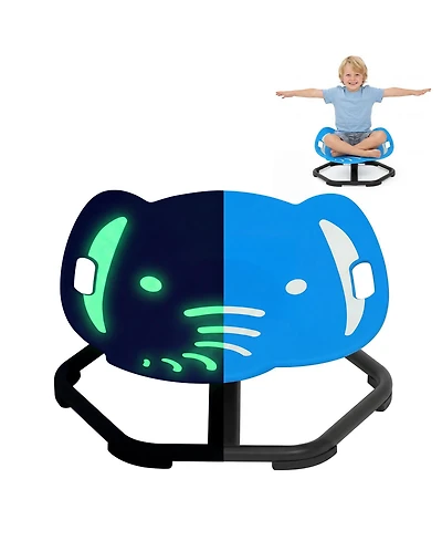 homfan Fluorescent Elephant Sensory Spinning Chair with Handle, 360 degree Quiet Swivel for Autism, Adhd, Spd, Anti-Slip Base, Vestibular Toy