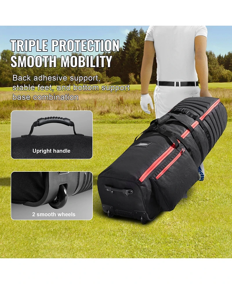 Sevorley Soft-Sided Golf Travel Bag with Wheels, 1800D Padded Club Case
