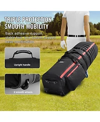 Sevorley Soft-Sided Golf Travel Bag with Wheels, 1800D Padded Club Case