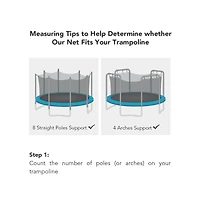 Yescom Trampoline Pole Foam Sleeves and Trampoline Net Kit, 24 Pcs 1.26" Inner Outdoor Pvc Trampoline Pole Covers and 15 Ft Universal Trampoline Net