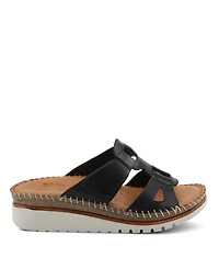 Spring Step Women's Montera Leather Slide with Buckle Closure Sandals