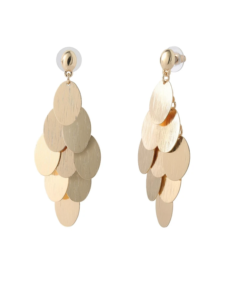 Jessica Simpson Dangling Petal Earrings Gold-Tone, Large Drop Earrings for Women