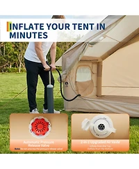 gaomon Large 6-square-meter inflatable camping tent, portable Oxford fabric tent air cushion with mesh screens, fits 2–6 people