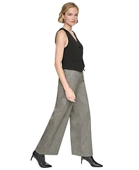 Dkny Women's Sleeveless V-Neck Wide-Leg Jumpsuit