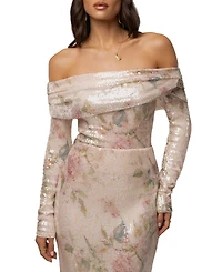 Jluxlabel Women's Floral Villa Nights Sequin Bodysuit