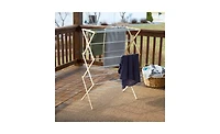 Household Essentials Bamboo Folding Clothes Drying Rack with 11 Dowels