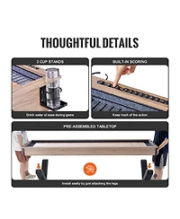 Sevorley 9 ft Shuffleboard Table, 2-in-1 Shuffleboard and Bowling Game Set