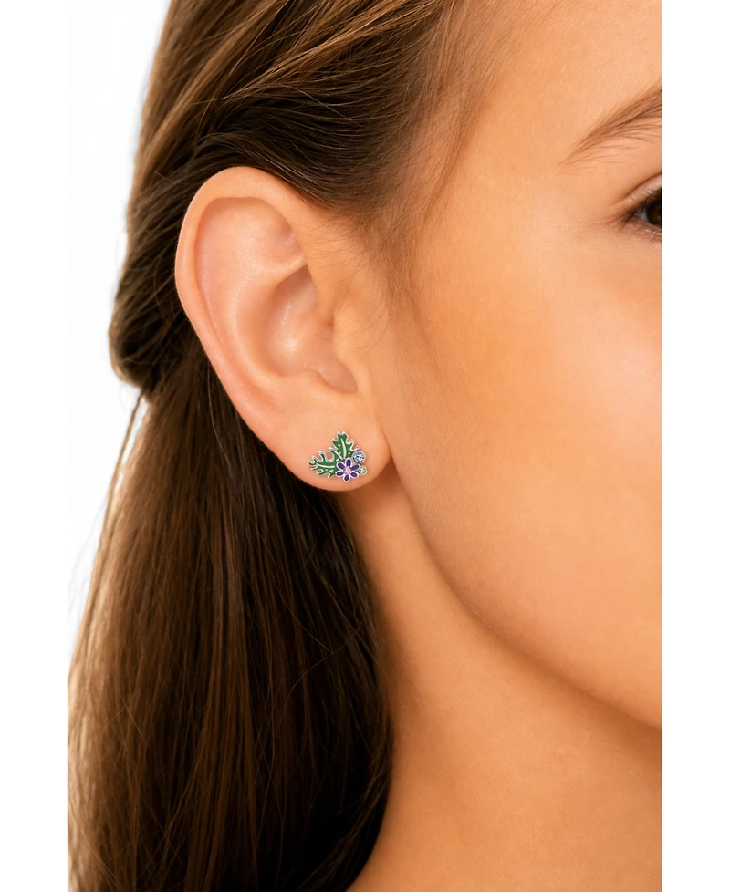 Chanteur Kids Leaf Hypoallergenic Earrings for Girls with Surgical Titanium Screwbacks
