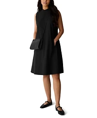 Eileen Fisher Petite Mock-Neck Sleeveless A-Line Dress