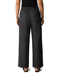 Eileen Fisher Petite Straight Full-Length High-Waisted Pull-On Cotton Pants