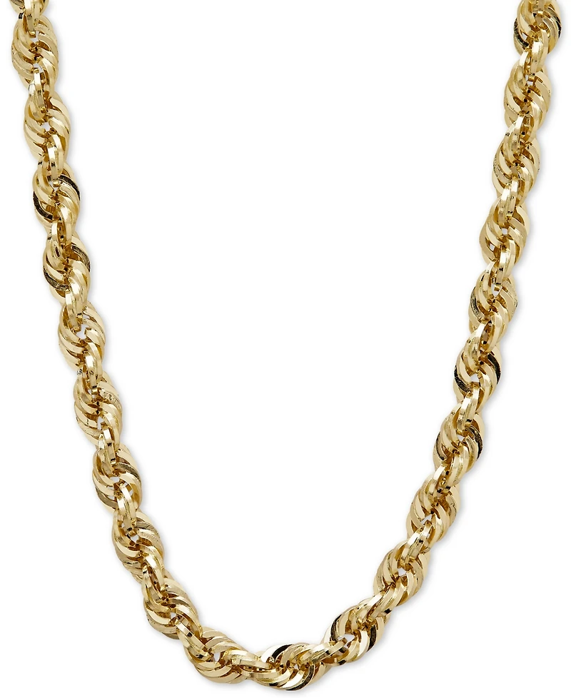 Lightweight 24" Glitter Rope Necklace (5-1/2mm) in 14k Gold