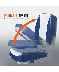 Sevorley Low Back Folding Boat Seat, 18.9 in Padded Fold-Down Captain Chair