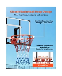 Sevorley 44-Inch Wall Mount Basketball Hoop with Shatterproof Pc Backboard and Steel Rim