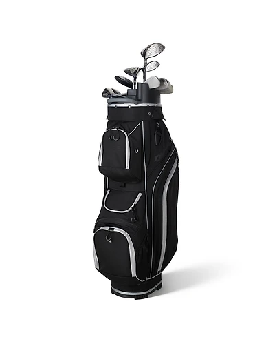 Sevorley 14-Way Golf Cart Bag, 900D Polyester, 13 Pockets, Rain Hood and Strap