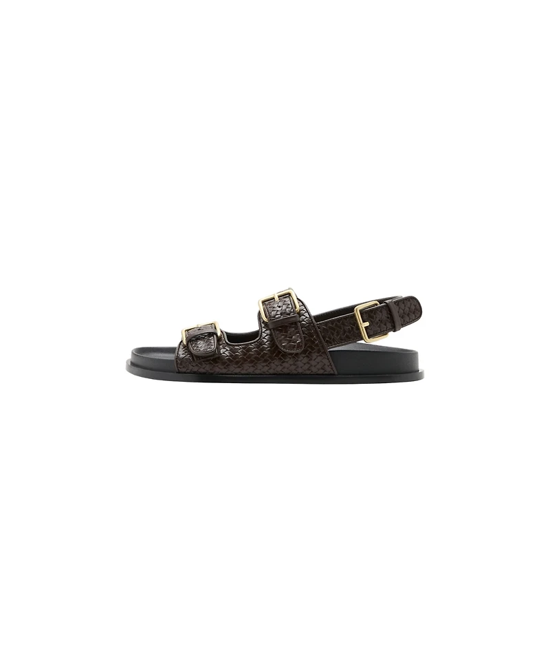 Mango Women's Buckles Braided Sandals