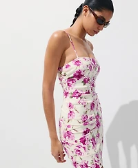 Mango Women's Floral Ruched Mini Dress